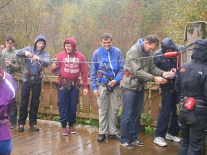 Preparations for Go Ape.