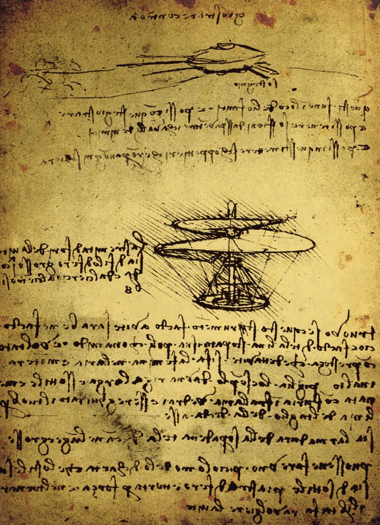 da vinci flying machine sketch