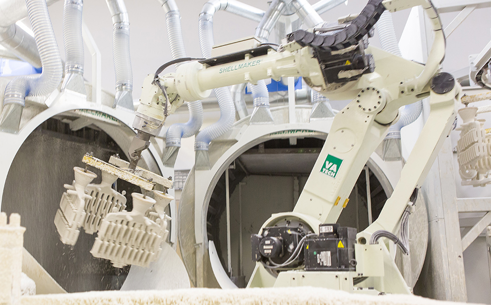 Our UK foundry is equipped with automated cells and robotics.