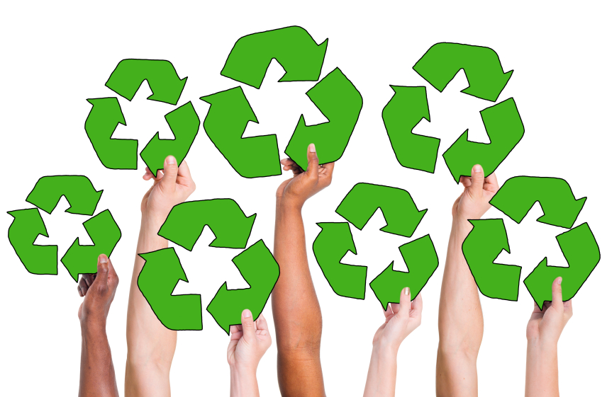 People Holding Recycling Symbol and Concepts