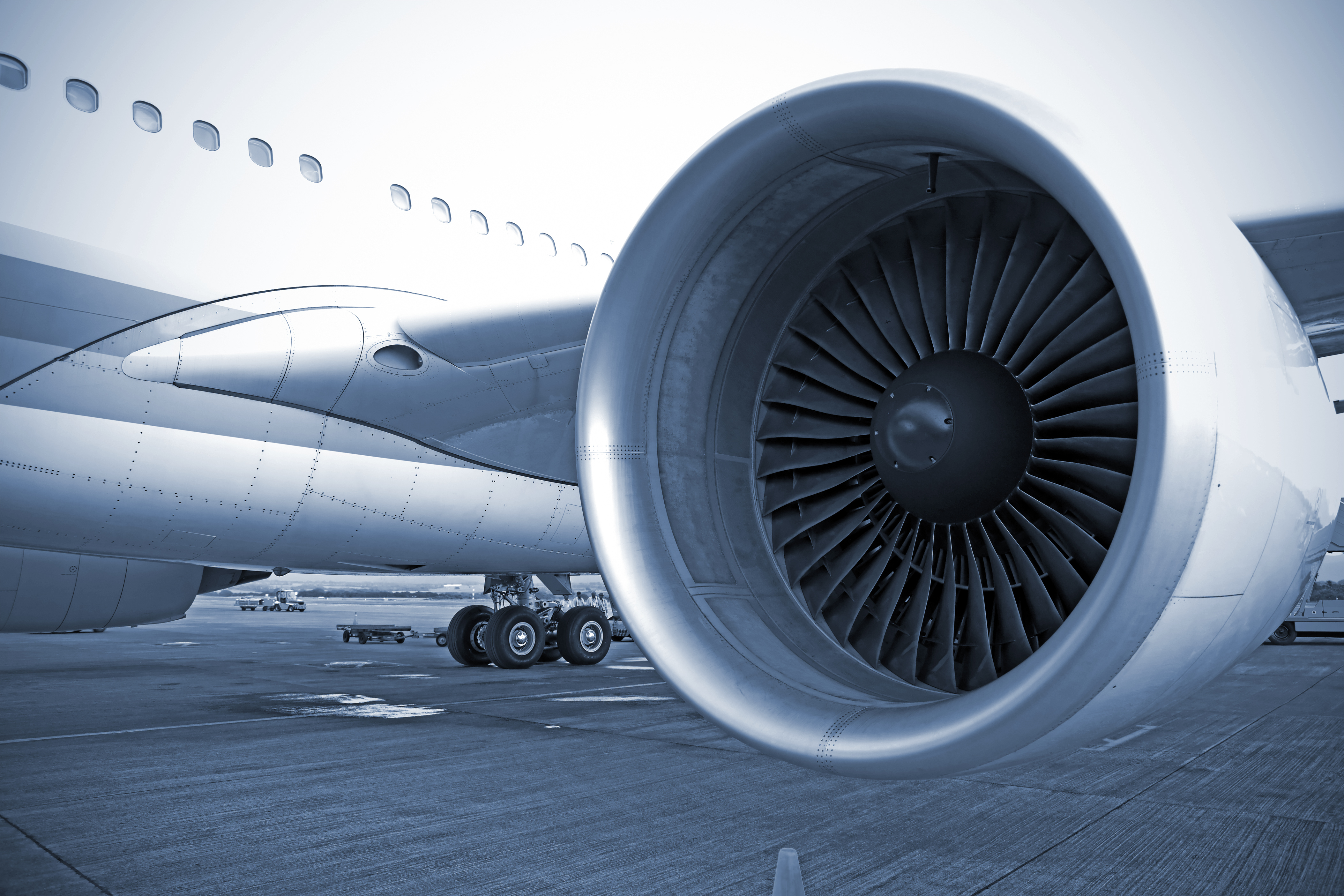 Aeroplane engine in airport