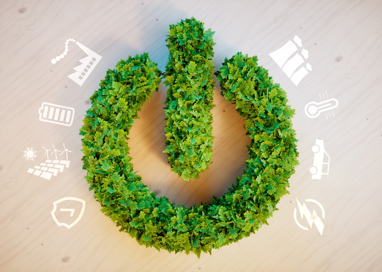 sustainability - green on and off switch