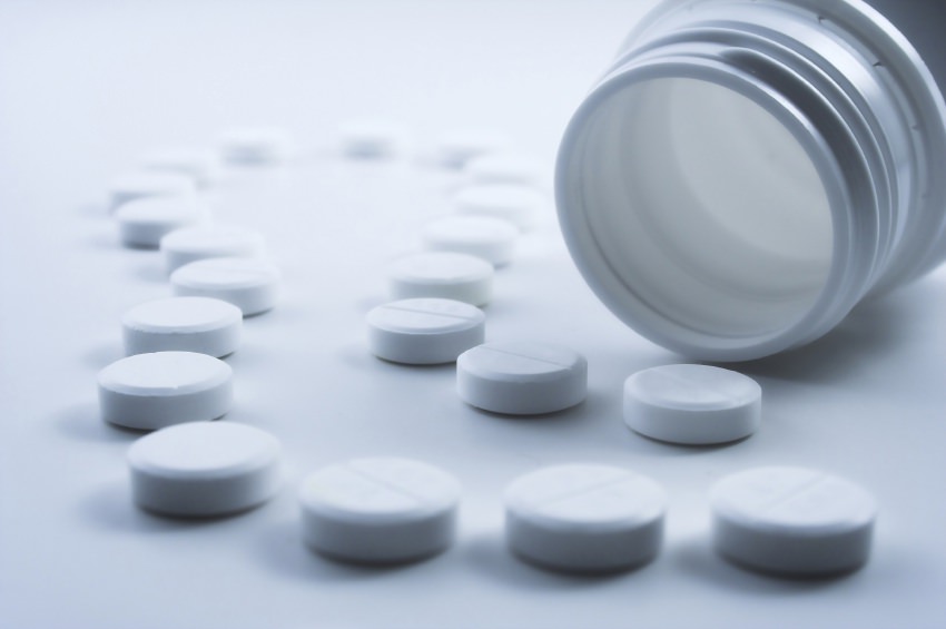 Bottle of medication tablets