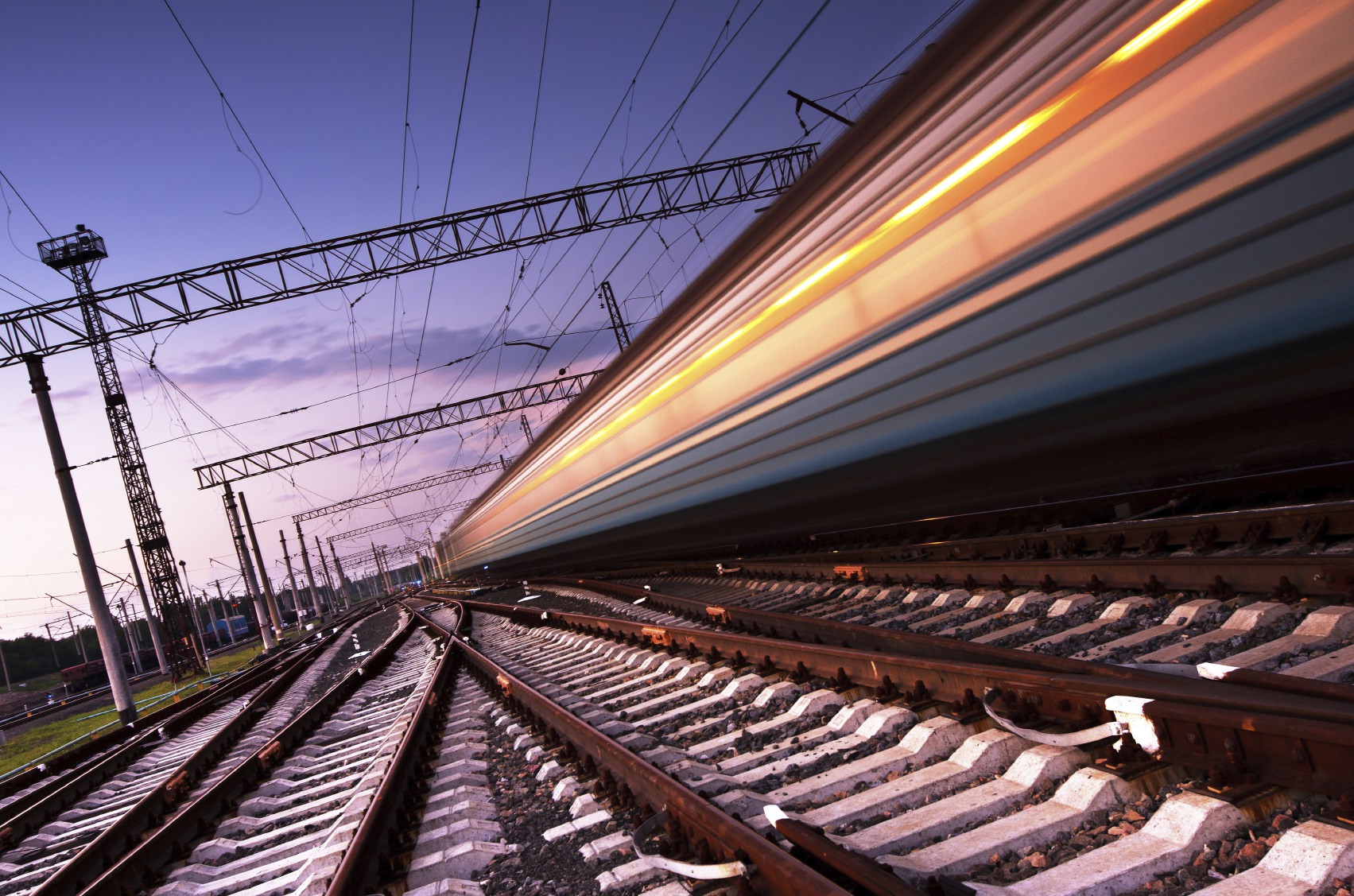 fast train on railway