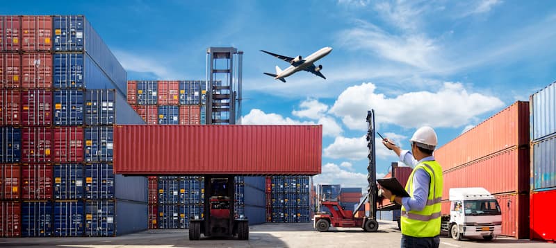 supply yard with shipping containers